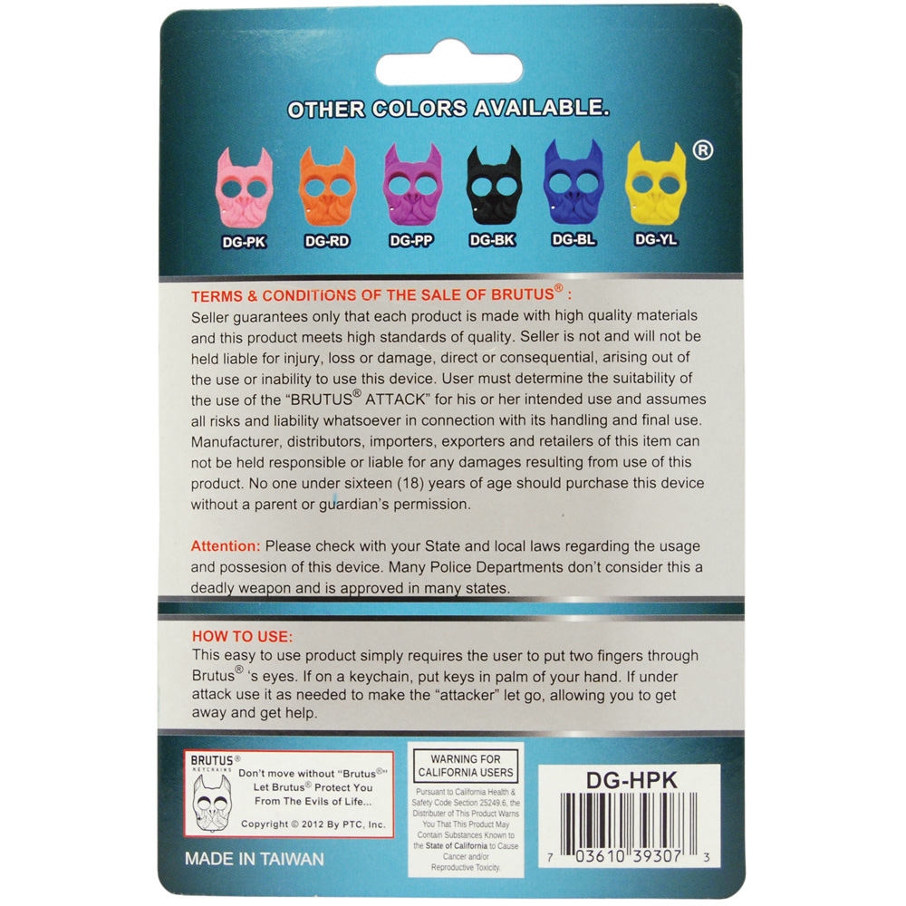 Brutus Self Defense Key Chain Pink Color view 2